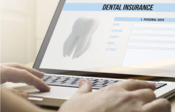 computer screen showing dental benefits form